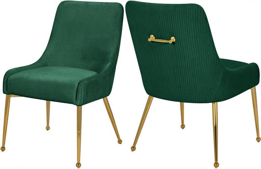 Ace Velvet Dining Chair Set Of 2 In Green - 855Green - ATL FURNITURE