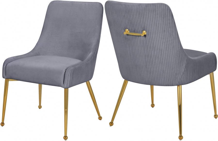 Ace Velvet Dining Chair Set Of 2 In Grey - 855Grey - ATL FURNITURE