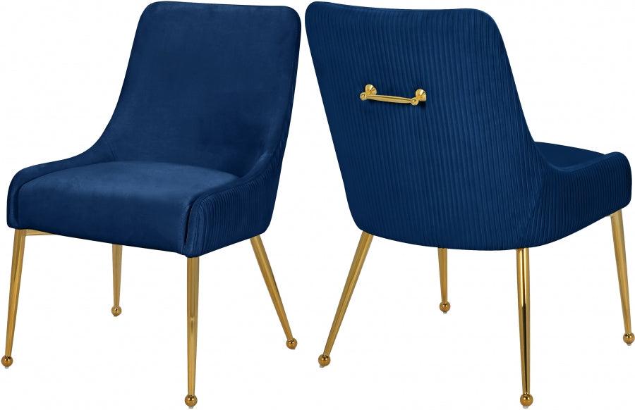 Ace Velvet Dining Chair Set Of 2 In Navy - 855Navy - ATL FURNITURE