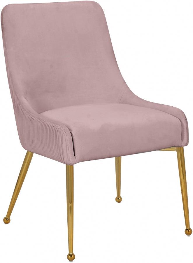 Ace Velvet Dining Chair Set Of 2 In Pink - 855Pink - ATL FURNITURE