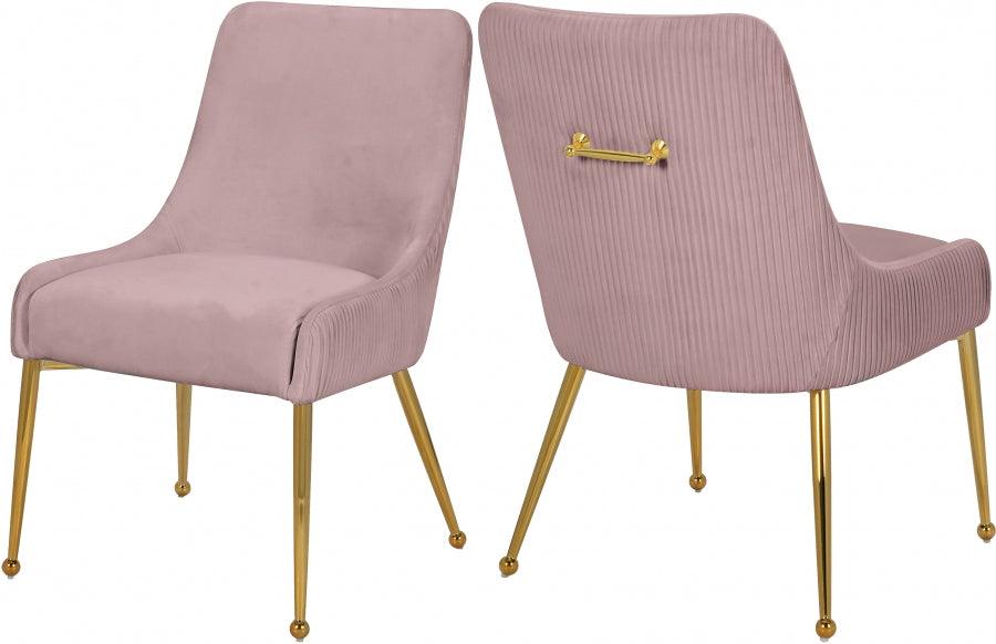 Ace Velvet Dining Chair Set Of 2 In Pink - 855Pink - ATL FURNITURE