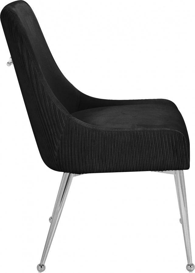 Ace Velvet Dining Chair Set Of 2 In Black - 856Black - ATL FURNITURE