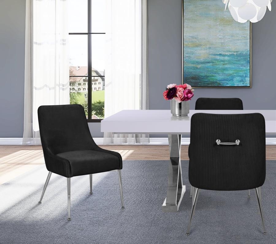 Ace Velvet Dining Chair Set Of 2 In Black - 856Black - ATL FURNITURE