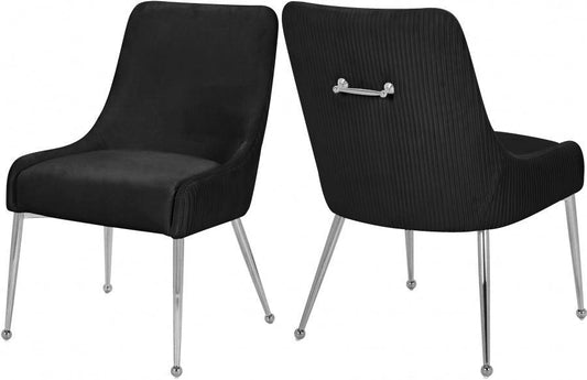 Ace Velvet Dining Chair Set Of 2 In Black - 856Black - ATL FURNITURE