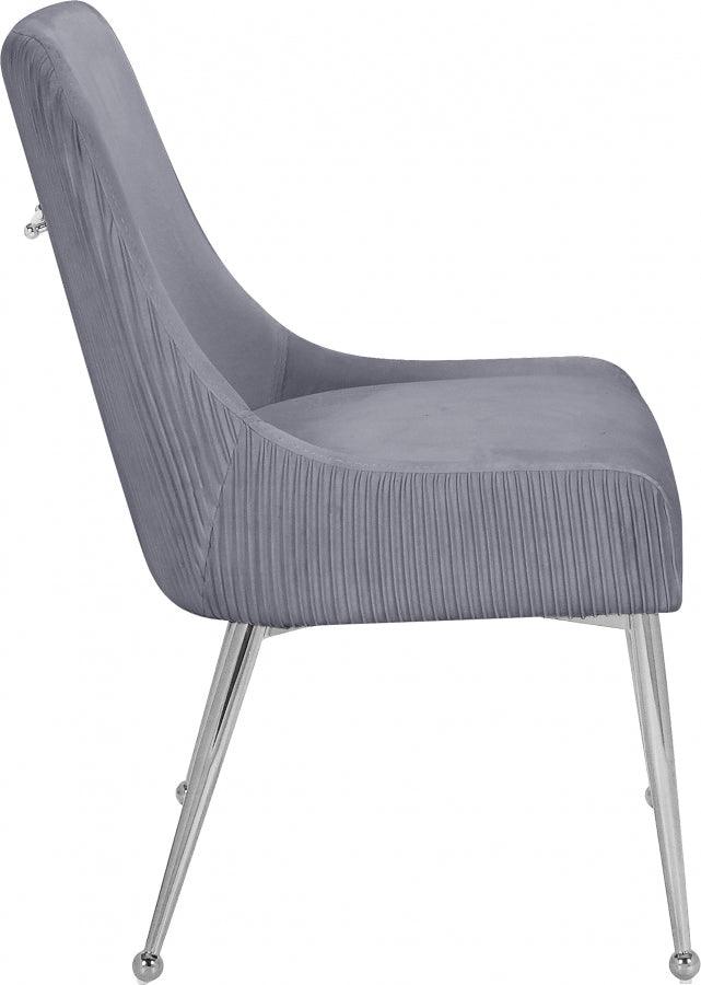 Ace Velvet Dining Chair Set Of 2 In Grey - 856Grey - ATL FURNITURE