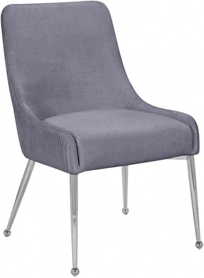 Ace Velvet Dining Chair Set Of 2 In Grey - 856Grey - ATL FURNITURE