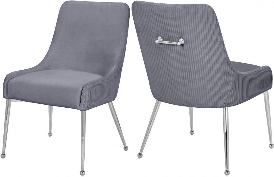 Ace Velvet Dining Chair Set Of 2 In Grey - 856Grey - ATL FURNITURE