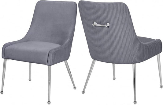 Ace Velvet Dining Chair Set Of 2 In Grey - 856Grey - ATL FURNITURE