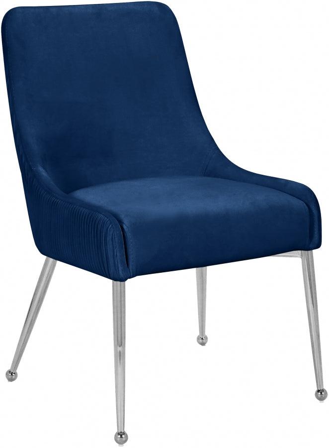 Ace Velvet Dining Chair Set Of 2 In Navy - 856Navy - ATL FURNITURE