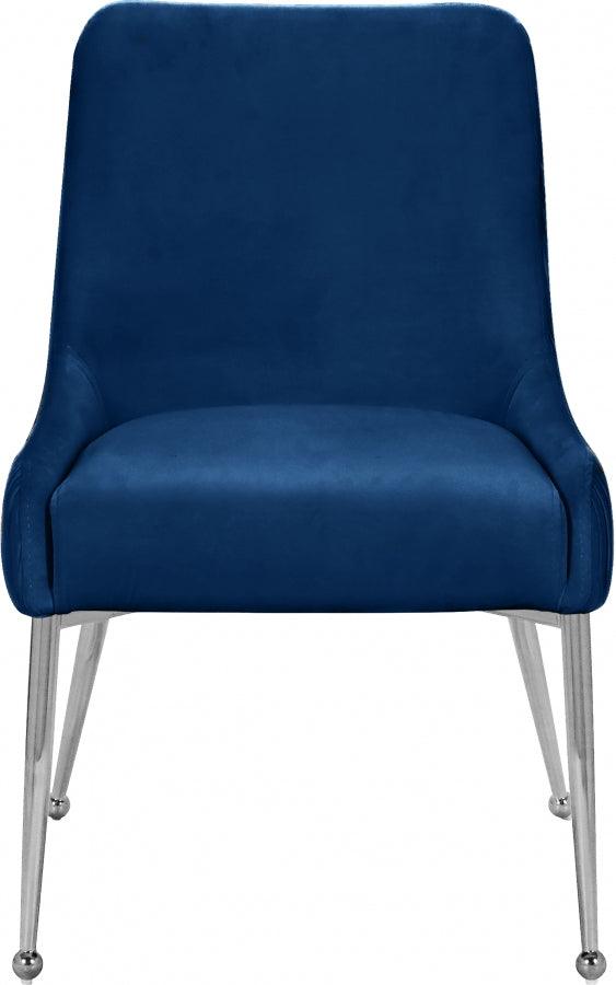 Ace Velvet Dining Chair Set Of 2 In Navy - 856Navy - ATL FURNITURE