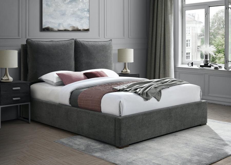 Meridian Furniture - Misha Polyester Fabric Queen Bed In Black - Mishablack-Q - ATL FURNITURE