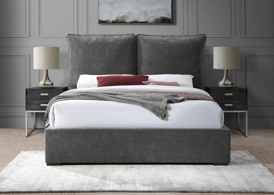 Meridian Furniture - Misha Polyester Fabric Queen Bed In Black - Mishablack-Q - ATL FURNITURE