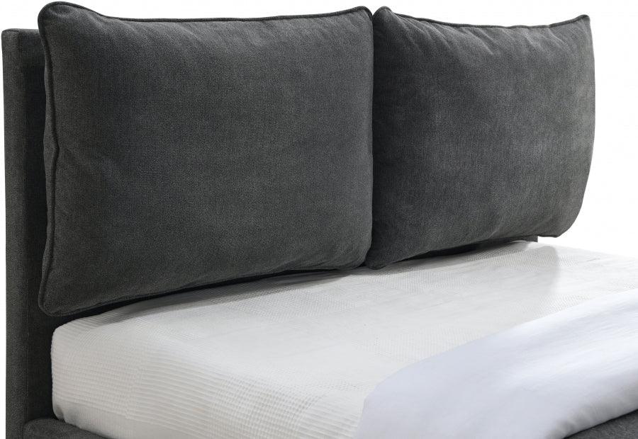 Meridian Furniture - Misha Polyester Fabric Queen Bed In Black - Mishablack-Q - ATL FURNITURE