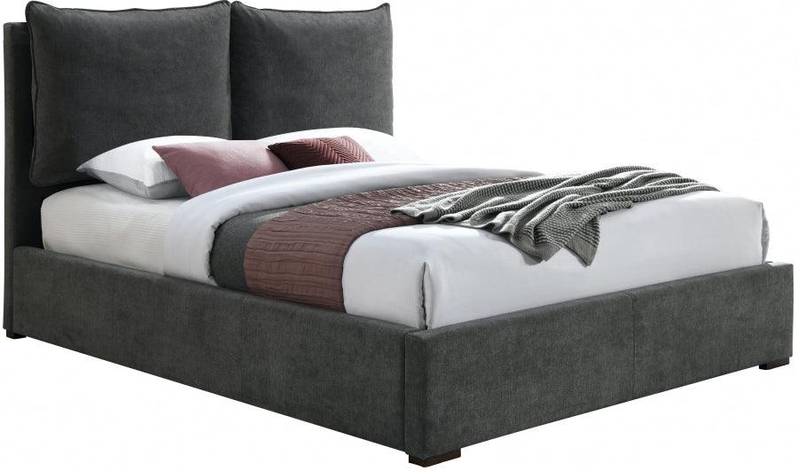 Meridian Furniture - Misha Polyester Fabric Queen Bed In Black - Mishablack-Q - ATL FURNITURE