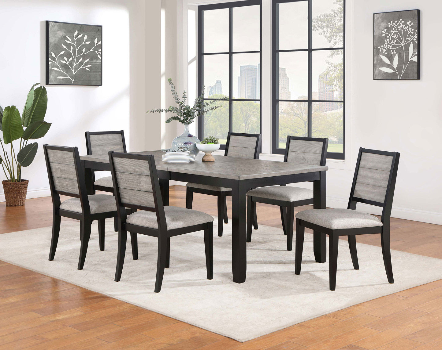 Elodie Rectangular 78-inch Extension Leaf Dining Table Black