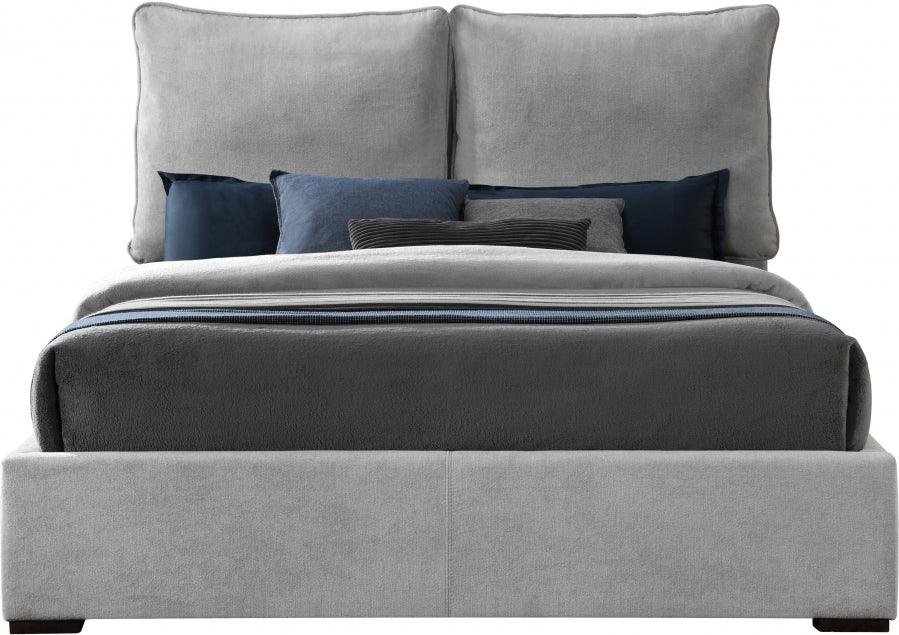 Meridian Furniture - Misha Polyester Fabric Queen Bed In Grey - Mishagrey-Q - ATL FURNITURE