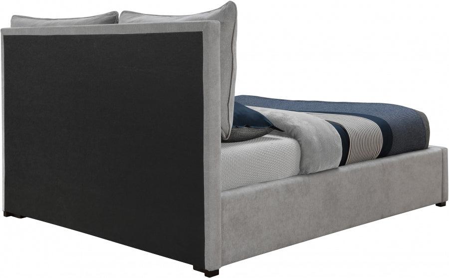Meridian Furniture - Misha Polyester Fabric Queen Bed In Grey - Mishagrey-Q - ATL FURNITURE