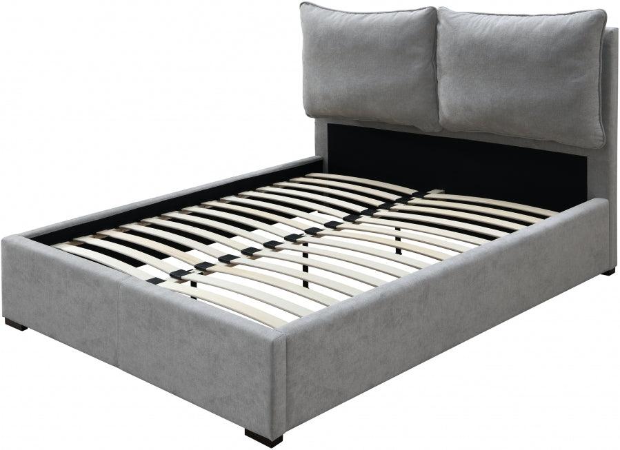 Misha Polyester Fabric King Bed In Grey - Mishagrey-K - ATL FURNITURE