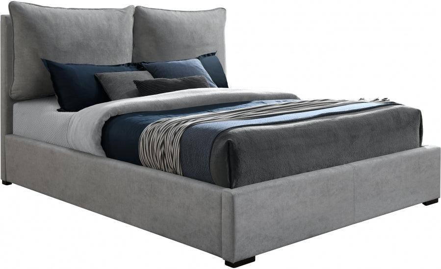 Meridian Furniture - Misha Polyester Fabric Queen Bed In Grey - Mishagrey-Q - ATL FURNITURE
