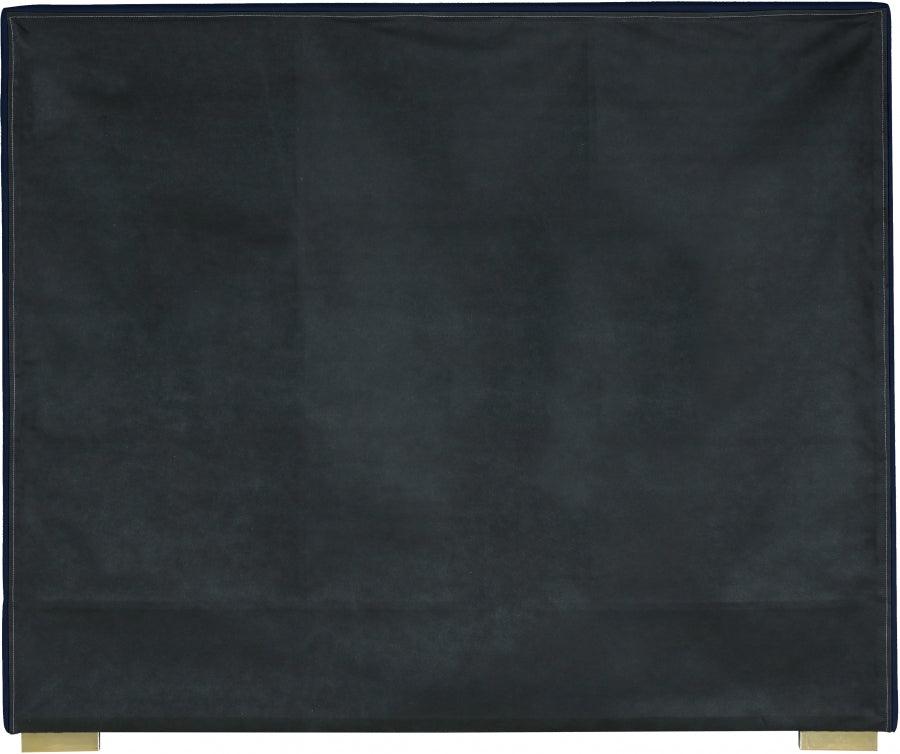 Nora Velvet Queen Bed In Navy - Noranavy-Q - ATL FURNITURE