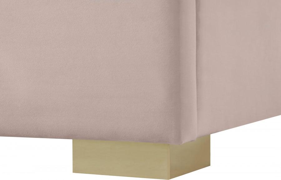 Nora Velvet Queen Bed In Pink - Norapink-Q - ATL FURNITURE