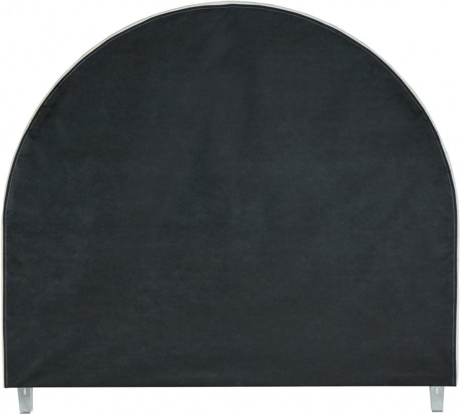 Meridian Furniture - Rainbow Velvet Queen Bed In Cream - Rainbowcream-Q - ATL FURNITURE