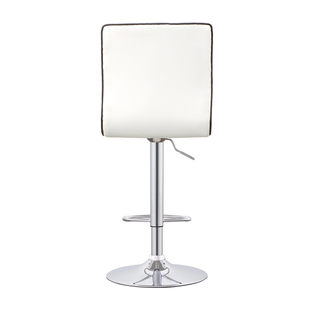 Ashbury Upholstered Adjustable Bar Stools White and Chrome (Set of 2)