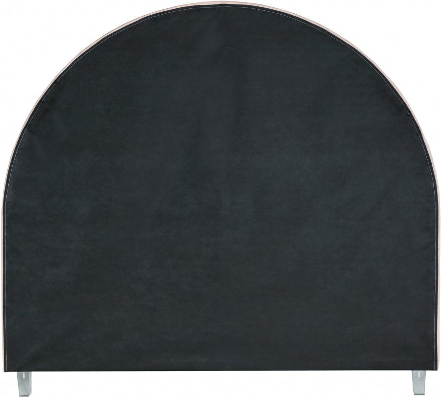 Meridian Furniture - Rainbow Velvet Queen Bed In Pink - Rainbowpink-Q - ATL FURNITURE