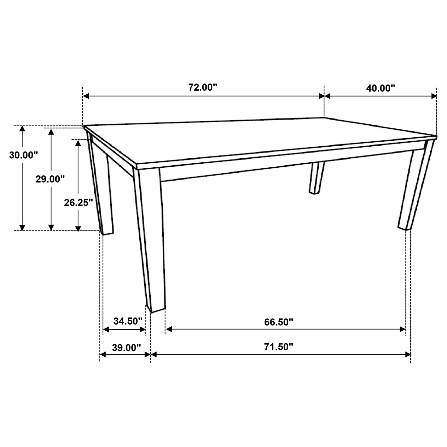 Hollis Rectangular Solid Wood Dining Table Brown and White