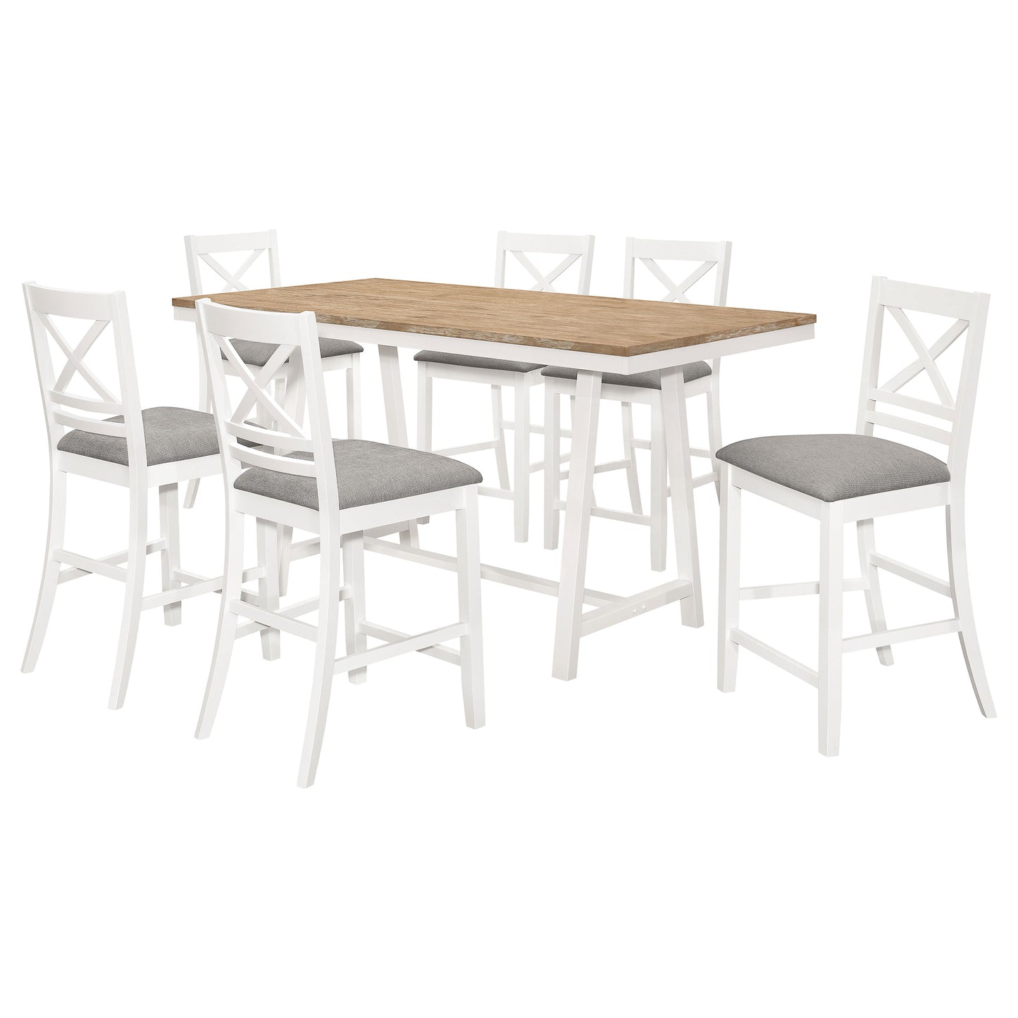 Hollis Rectangular Counter Height Dining Table Brown and White