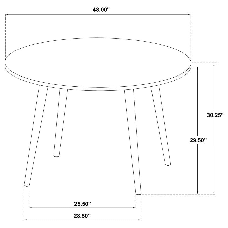 Andrews 5-Piece Round Wood Dining Room Table Set Light Ash