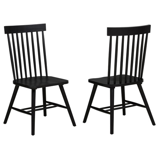 Andrews Windsor Spindle Back Dining Side Chair Black (Set Of 2)