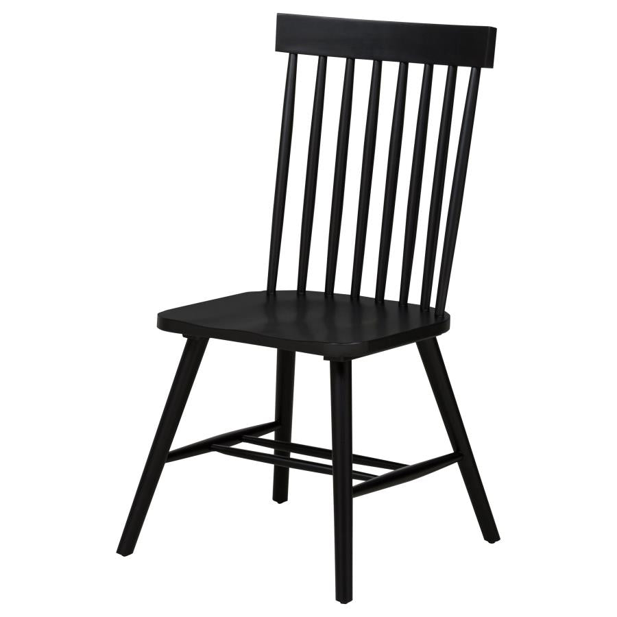 Andrews Windsor Spindle Back Dining Side Chair Black (Set Of 2)