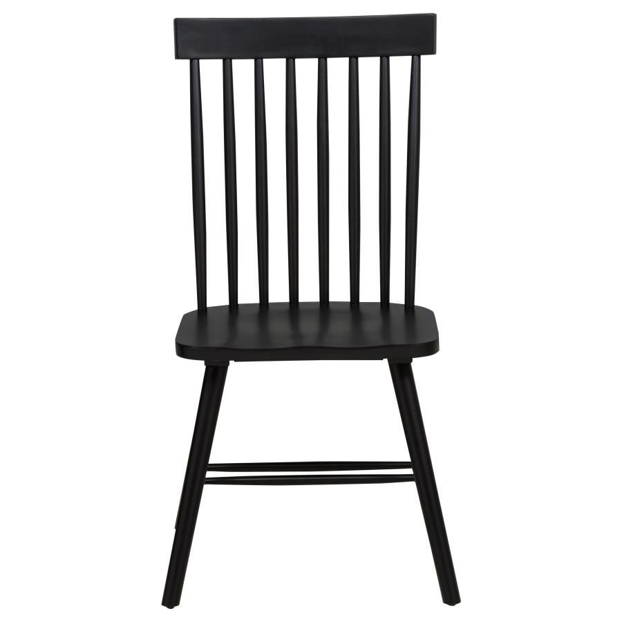 Andrews Windsor Spindle Back Dining Side Chair Black (Set Of 2)