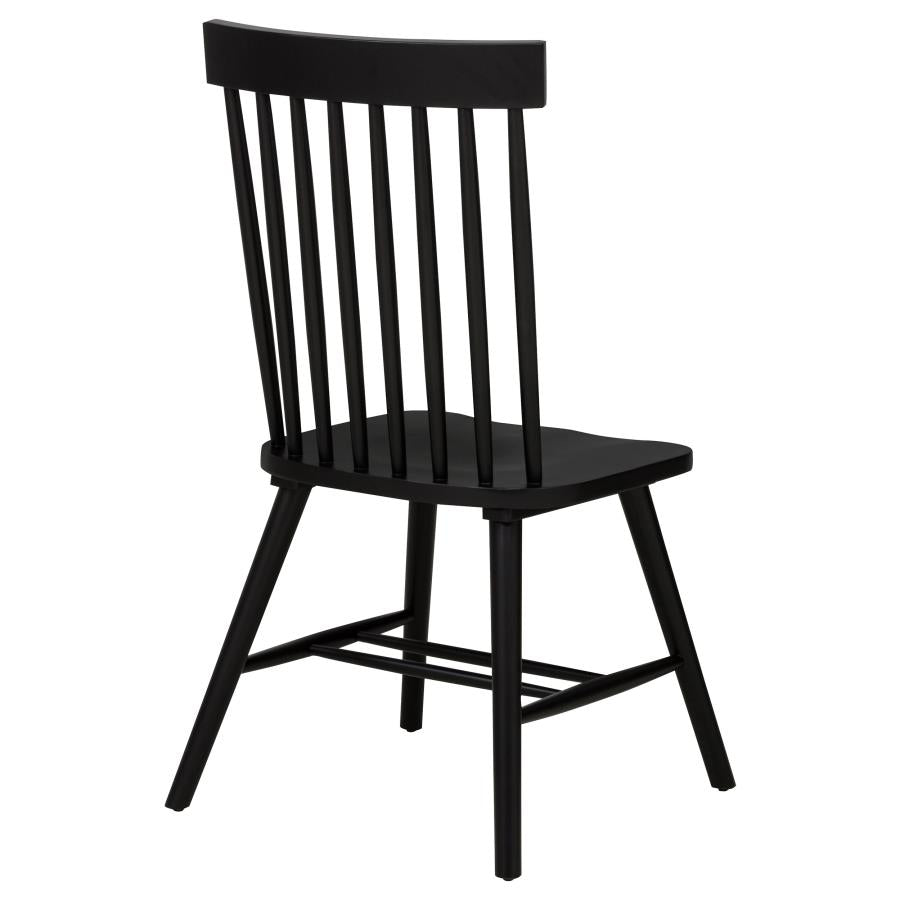 Andrews Windsor Spindle Back Dining Side Chair Black (Set Of 2)