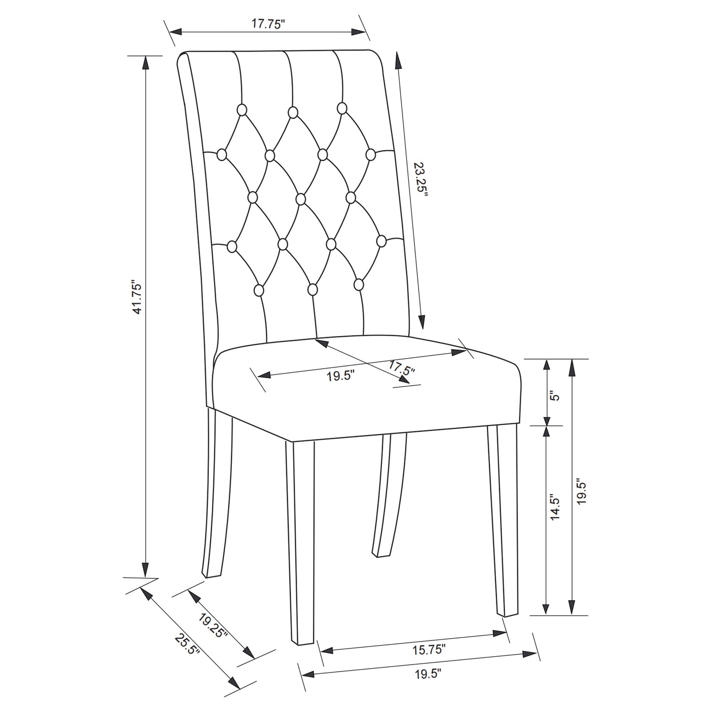 Douglas Upholstered Dining Side Chair Oatmeal (Set of 2)