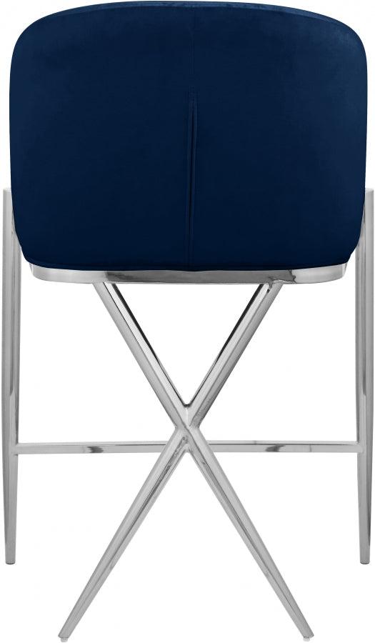 Meridian Furniture - Xavier Counter Stool Set Of 2 In Navy - 866Navy-C - ATL FURNITURE