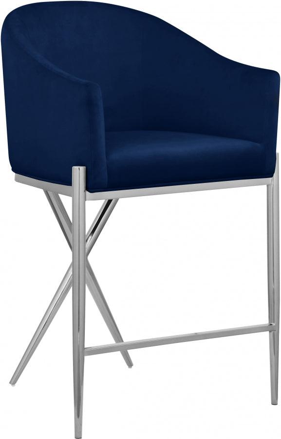 Meridian Furniture - Xavier Counter Stool Set Of 2 In Navy - 866Navy-C - ATL FURNITURE
