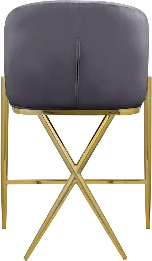 Meridian Furniture - Xavier Counter Stool Set Of 2 In Grey - 867Grey-C - ATL FURNITURE
