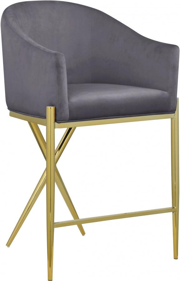 Meridian Furniture - Xavier Counter Stool Set Of 2 In Grey - 867Grey-C - ATL FURNITURE