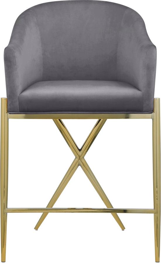 Meridian Furniture - Xavier Counter Stool Set Of 2 In Grey - 867Grey-C - ATL FURNITURE