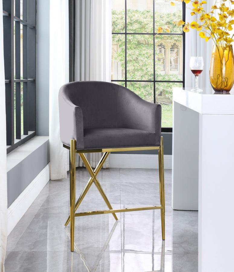 Meridian Furniture - Xavier Counter Stool Set Of 2 In Grey - 867Grey-C - ATL FURNITURE