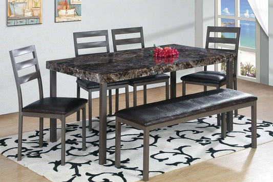 Dining Table w/ Bench Set; 6 PCS. SET - ATL FURNITURE