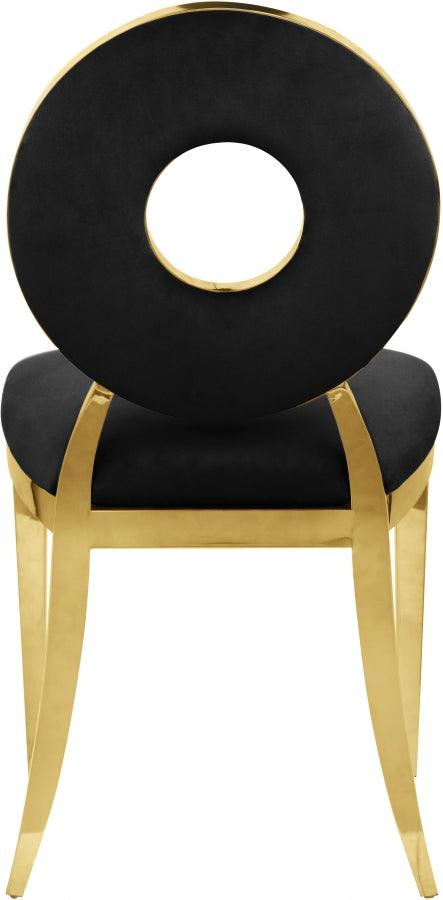 Carousel Velvet Dining Chair Set Of 2 In Black - 858Black-C - ATL FURNITURE