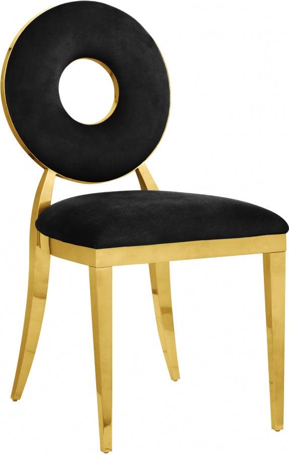 Carousel Velvet Dining Chair Set Of 2 In Black - 858Black-C - ATL FURNITURE