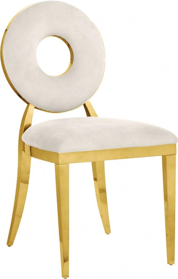 Carousel Velvet Dining Chair Set Of 2 In Cream - 858Cream-C - ATL FURNITURE