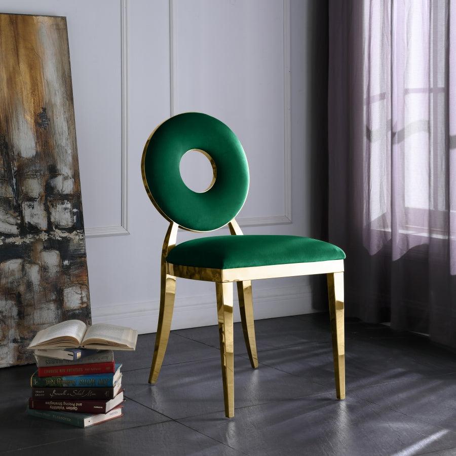 Carousel Velvet Dining Chair Set Of 2 In Green - 858Green-C - ATL FURNITURE