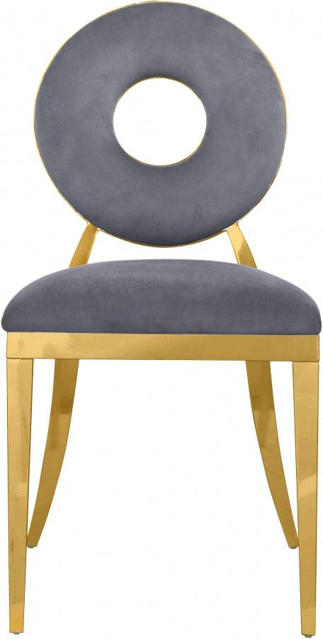 Carousel Velvet Dining Chair Set Of 2 In Grey - 858Grey-C - ATL FURNITURE