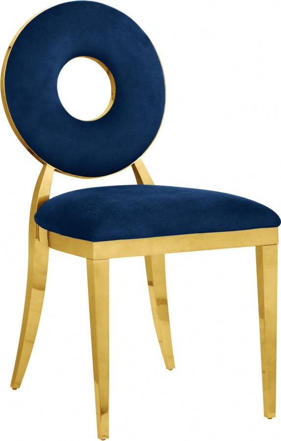 Carousel Velvet Dining Chair Set Of 2 In Navy - 858Navy-C - ATL FURNITURE