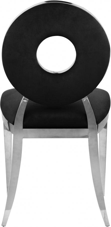 Carousel Velvet Dining Chair Set Of 2 In Black - 859Black-C - ATL FURNITURE